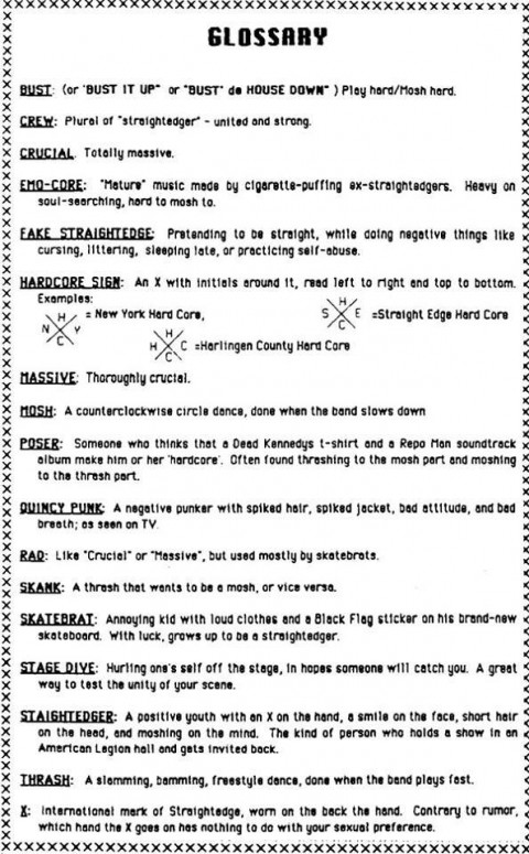 punk rock glossary