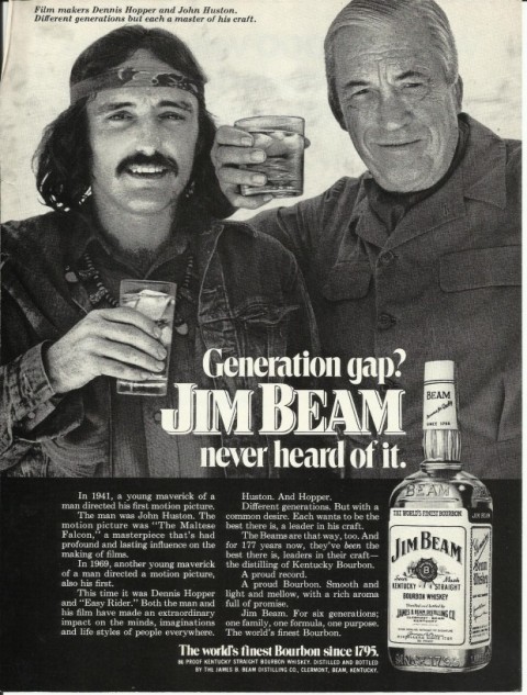 dennis hopper and john huston for jim beam