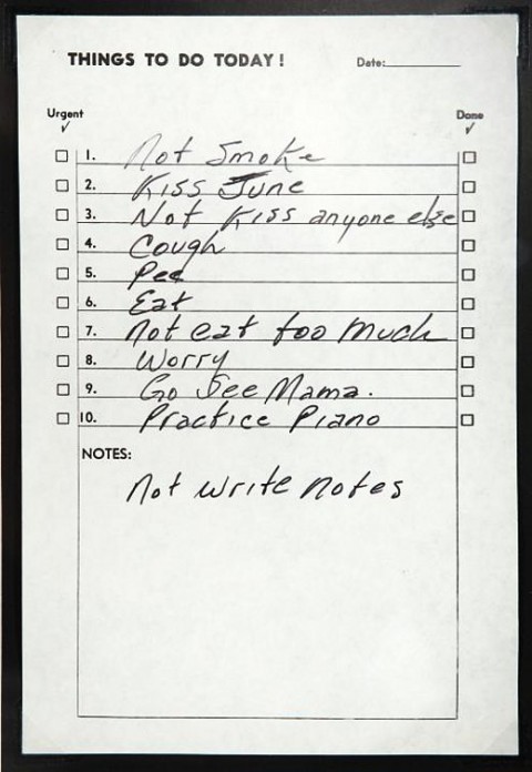 johnny cash list of things to do