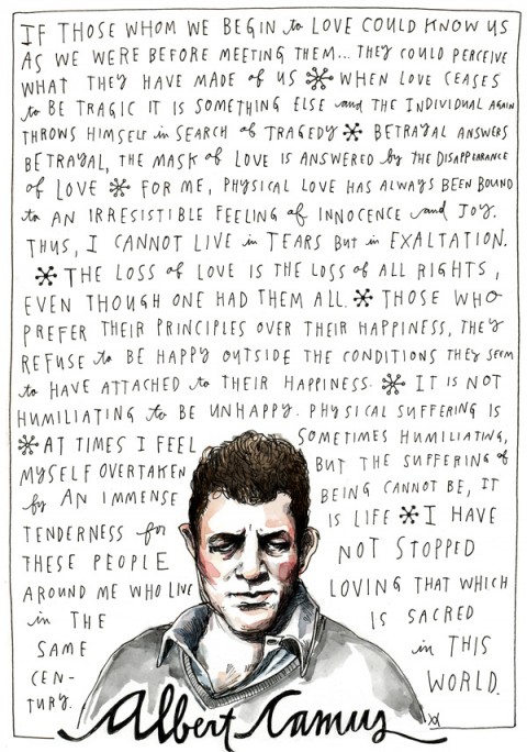 albert camus drawing on happiness and love