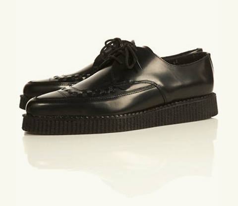 mens black leather creepers